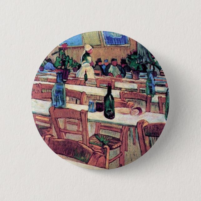 Vincent Van Gogh - Interior Of Restaurant Button (Front)