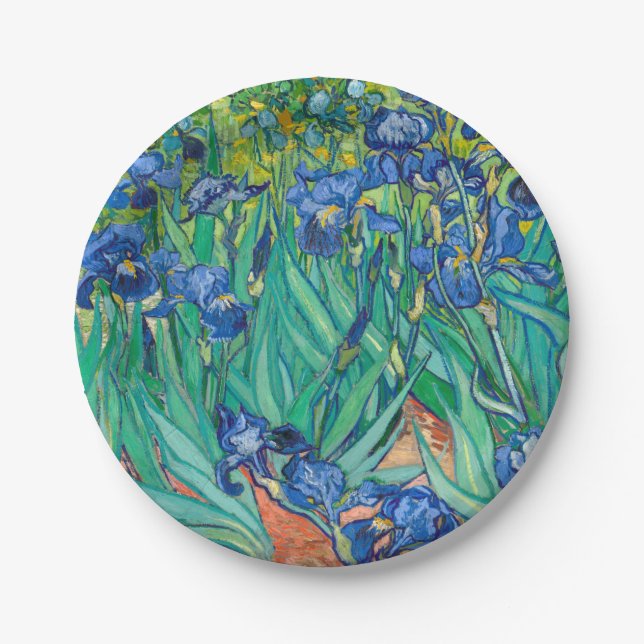 VINCENT VAN GOGH - Irises 1889 Paper Plates (Front)