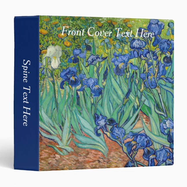 Vincent Van Gogh - Irises 3 Ring 3 Ring Binder (Front/Spine)