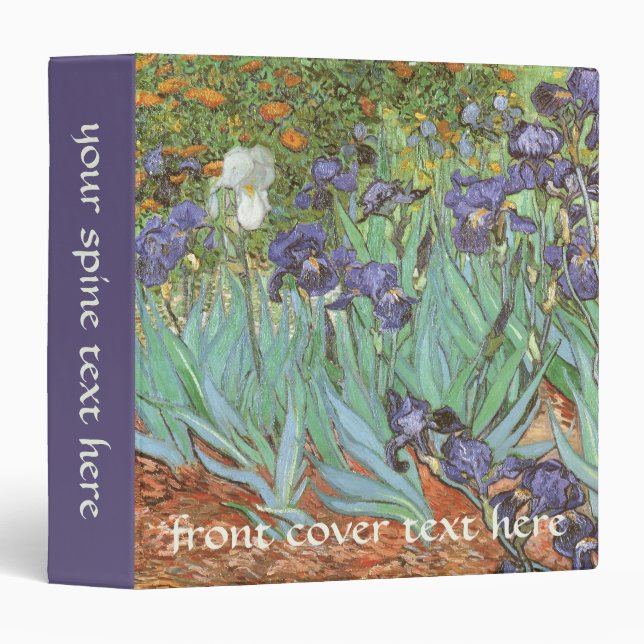Vincent van Gogh - Irises 3 Ring Binder (Front/Spine)