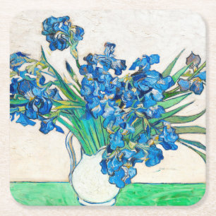 Vincent van Gogh IRISES AND ROSES paper coaster