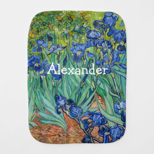 Vincent Van Gogh - Irises Baby Burp Cloth (Front)