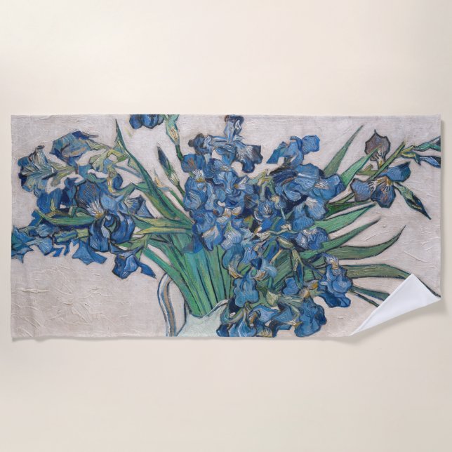 Vincent van Gogh - Irises Beach Towel (Front)