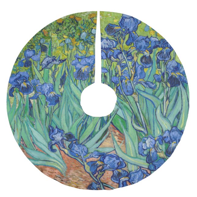 Vincent Van Gogh - Irises Brushed Polyester Tree Skirt (Front)