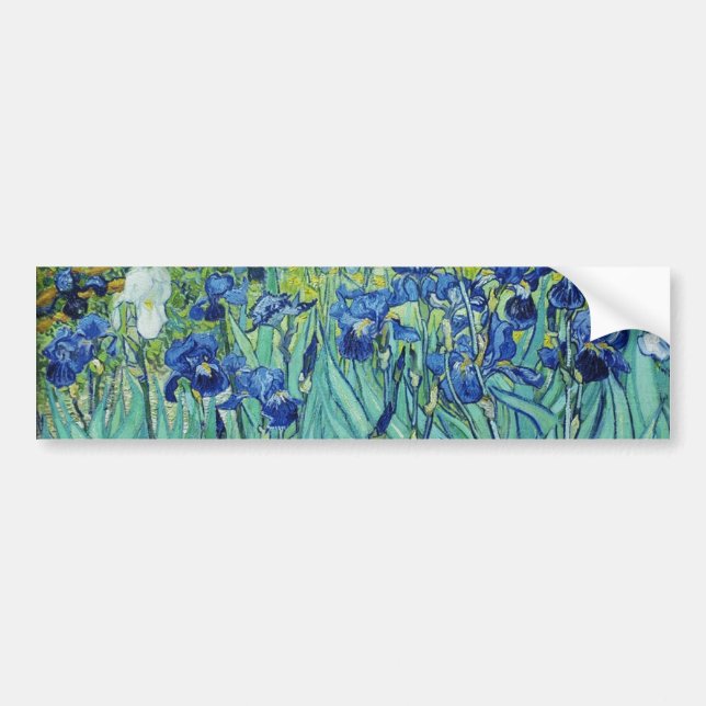 Vincent van Gogh Irises Bumper Sticker (Front)