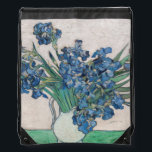 Vincent van Gogh - Irises Drawstring Bag<br><div class="desc">Irises / Still Life: Vase with Irises - Vincent van Gogh,  Oil on Canvas,  1890</div>