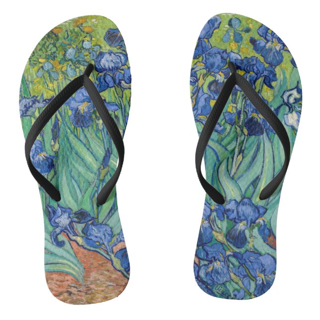 Vincent Van Gogh - Irises Flip Flops (Footbed)