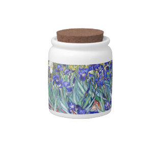 Vincent Van Gogh Irises Floral Vintage Fine Art Candy Jar