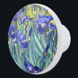 Vincent Van Gogh Irises Floral Vintage Fine Art Ceramic Knob<br><div class="desc">Vincent Van Gogh Blue Irises Floral Fine Art Irises is one of many paintings of irises by the Dutch Post-Impressionist artist Vincent van Gogh. Like many artists of his time Van Gogh was influenced by Japanese ukiyo-e woodblock prints. The strong outlines, unusual angles, including close-up views, is a typical element...</div>