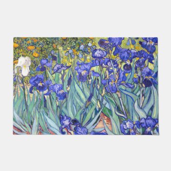 Vincent Van Gogh Irises Floral Vintage Fine Art Doormat by artfoxx at Zazzle