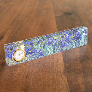 Vincent Van Gogh Irises Floral Vintage Fine Art Nameplate