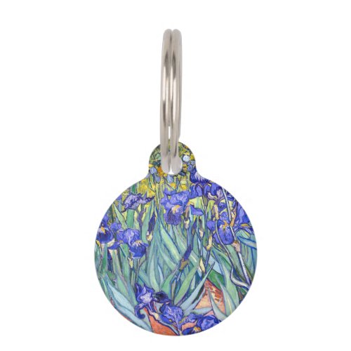 Vincent Van Gogh Irises Floral Vintage Fine Art Pet Name Tag