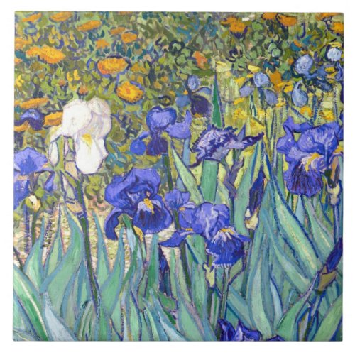 Vincent Van Gogh Irises Floral Vintage Fine Art Tile