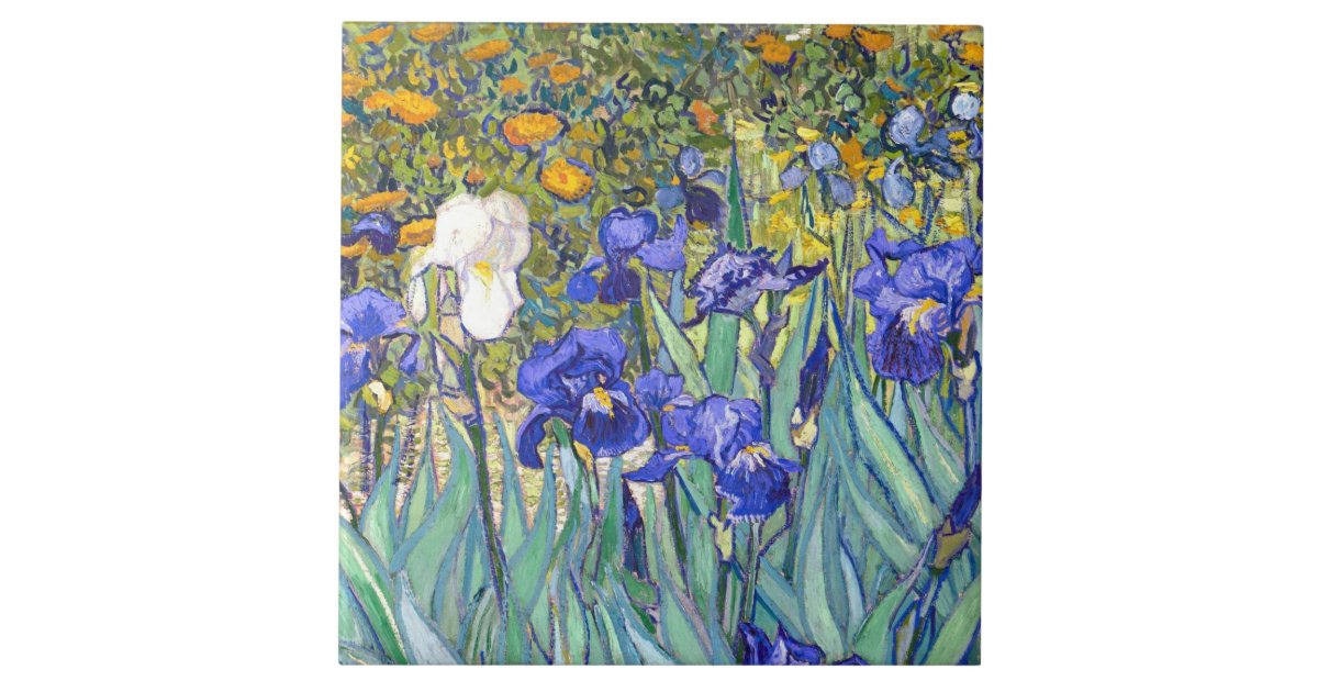 Vincent Van Gogh Irises Floral Vintage Fine Art Tile Zazzle Com