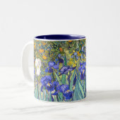 Vincent Van Gogh Irises Floral Vintage Fine Art Two-Tone Coffee Mug (Front Left)