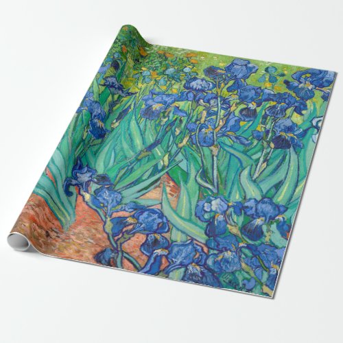 Vincent Van Gogh Irises Floral Vintage Fine Art Wrapping Paper