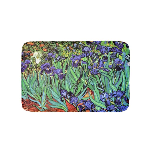 Vincent Van Gogh - Irises - Flower Lover Fine Art Bathroom Mat (Front)
