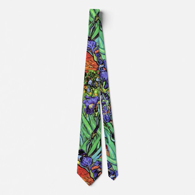 Vincent Van Gogh - Irises - Flower Lover Fine Art Neck Tie (Front)