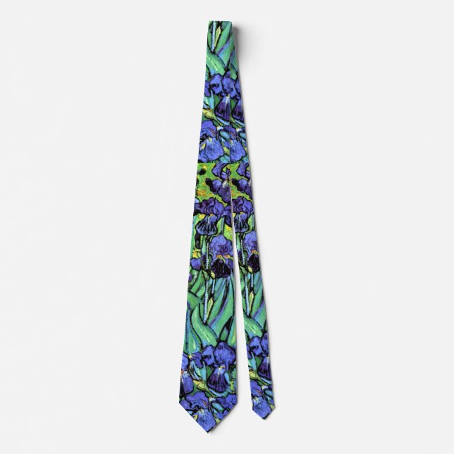 Vincent Van Gogh - Irises - Flower Lover Fine Art Neck Tie (Front)