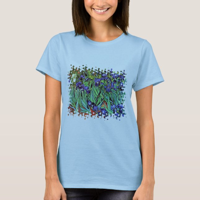 Vincent Van Gogh - Irises - Flower Lover Fine Art T-Shirt (Front)