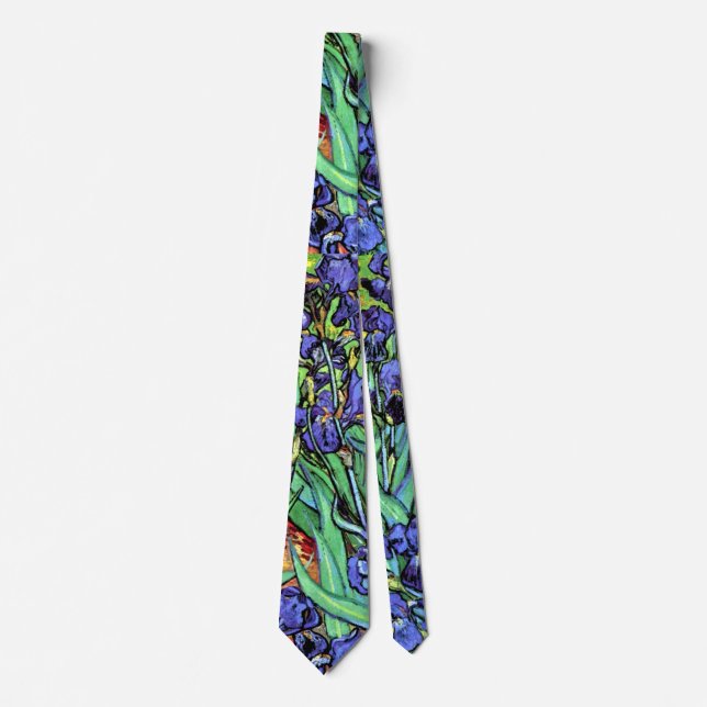 Vincent Van Gogh - Irises - Flower Lover Fine Art Tie (Front)