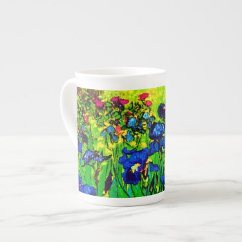 Vincent Van Gogh - Irises - Flower Lover Pop Art Bone China Mug by ArtLoversCafe at Zazzle