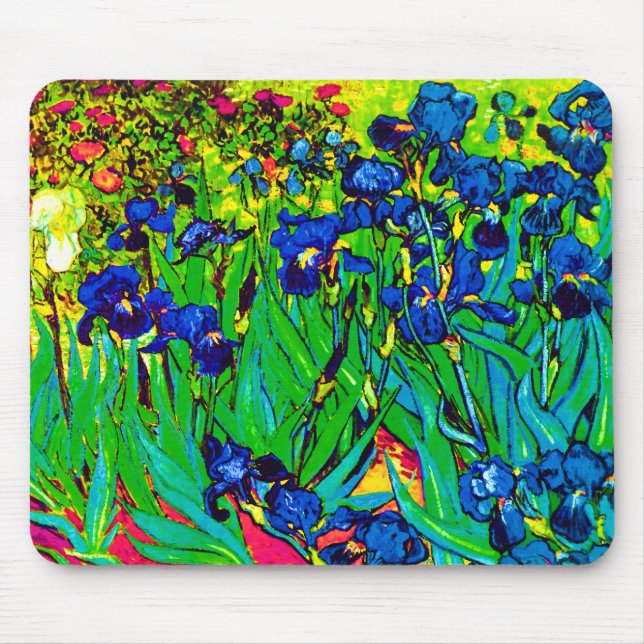 Vincent Van Gogh - Irises - Flower Lover Pop Art Mouse Pad (Front)