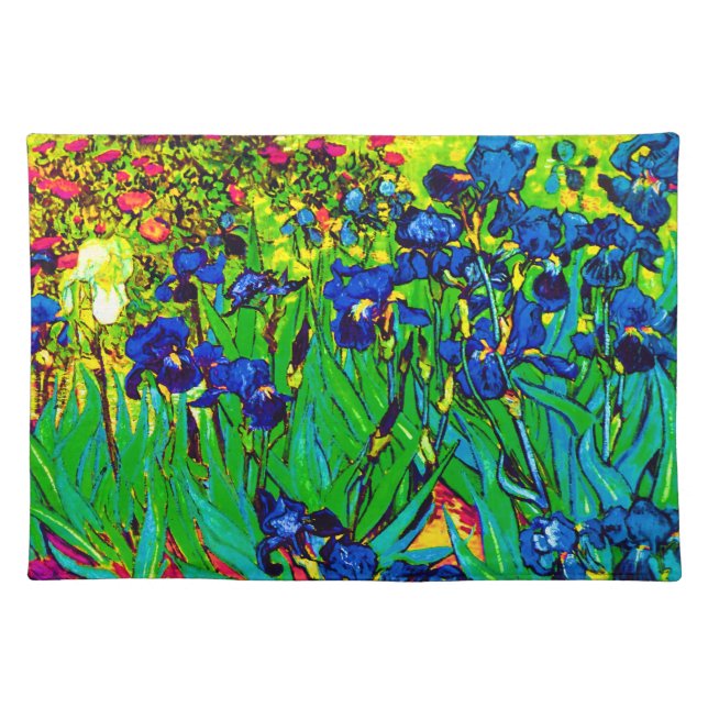 Vincent Van Gogh - Irises - Flower Lover Pop Art Placemat (Front)