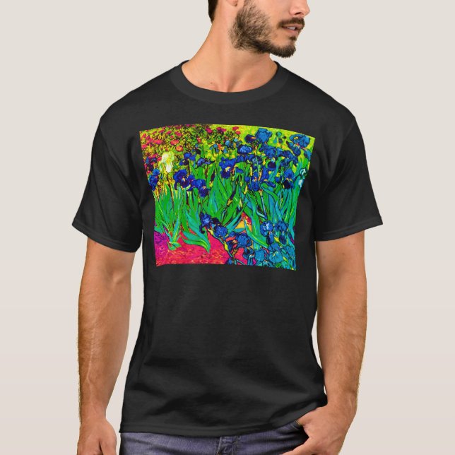 Vincent Van Gogh - Irises - Flower Lover Pop Art T-Shirt (Front)