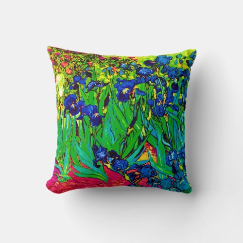 Vincent Van Gogh _ Irises _ Flower Lover Pop Art Throw Pillow