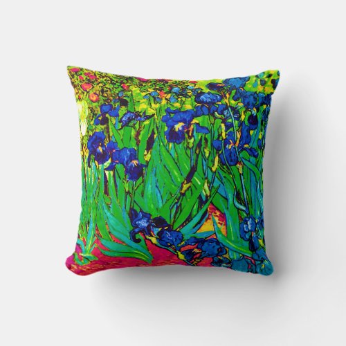 Vincent Van Gogh _ Irises _ Flower Lover Pop Art Throw Pillow