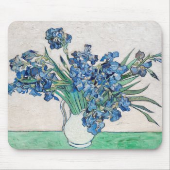 Vincent Van Gogh. Irises. Impressionism Floral Mouse Pad by RemioniArt at Zazzle