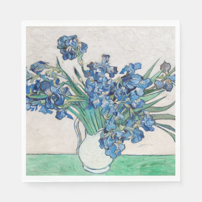 Vincent Van Gogh Irises. Impressionism floral Napkins (Front)