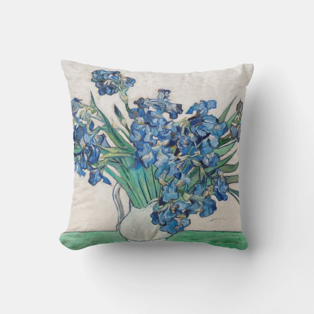 Vincent Van Gogh. Irises. Impressionism floral Throw Pillow (Front)