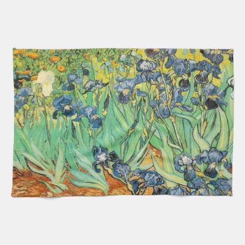 Vincent Van Gogh Irises Kitchen Towel by TeaPotBoutique at Zazzle