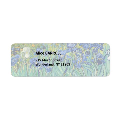 Vincent Van Gogh _ Irises Label