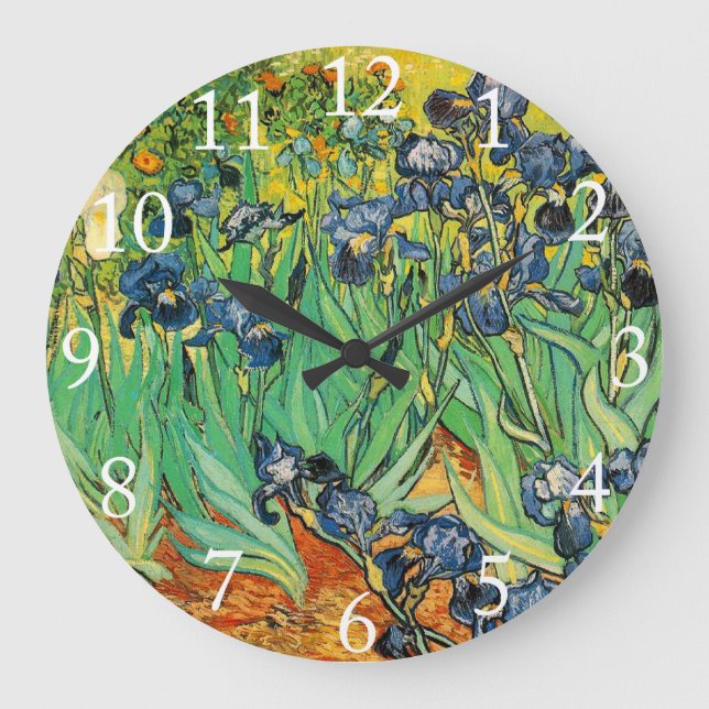 Vincent van Gogh, Irises Large Clock (Front)