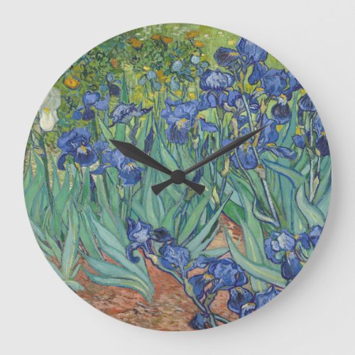 Vincent Van Gogh _ Irises Large Clock