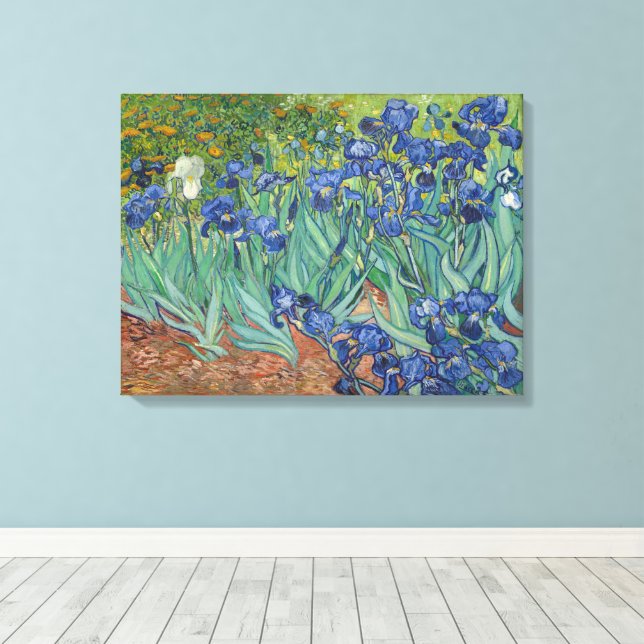 Vincent Van Gogh, Irises, Les Iris Canvas Print (Insitu(Wood Floor))