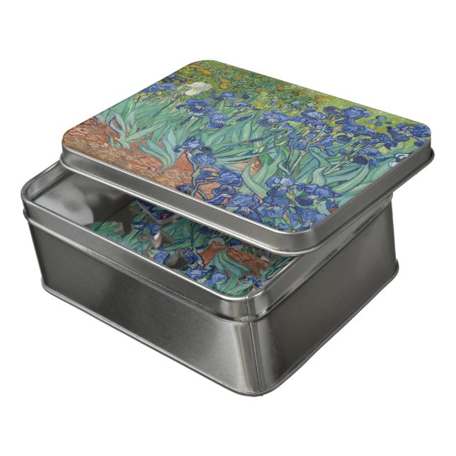 Vincent Van Gogh, Irises, Les Iris Jigsaw Puzzle (Lid Open)