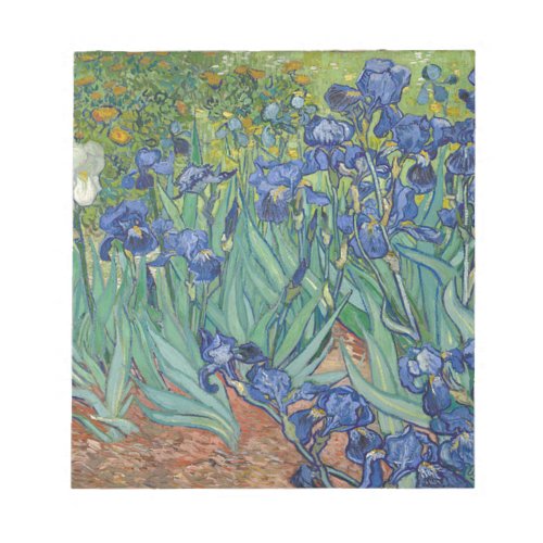 Vincent Van Gogh Irises Painting Flowers Art Work Notepad
