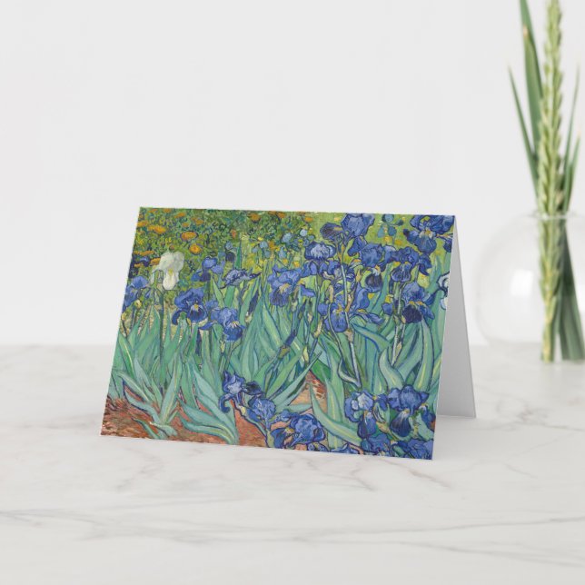 Vincent Van Gogh - Irises Painting Greetings Card (Front)