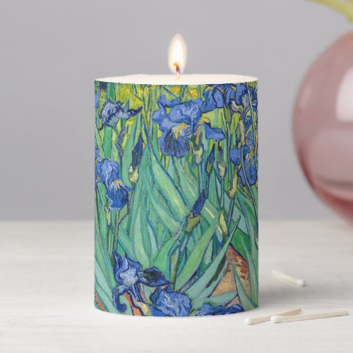 Vincent Van Gogh _ Irises Pillar Candle