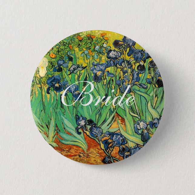 Vincent van Gogh,Irises Pinback Button (Front)