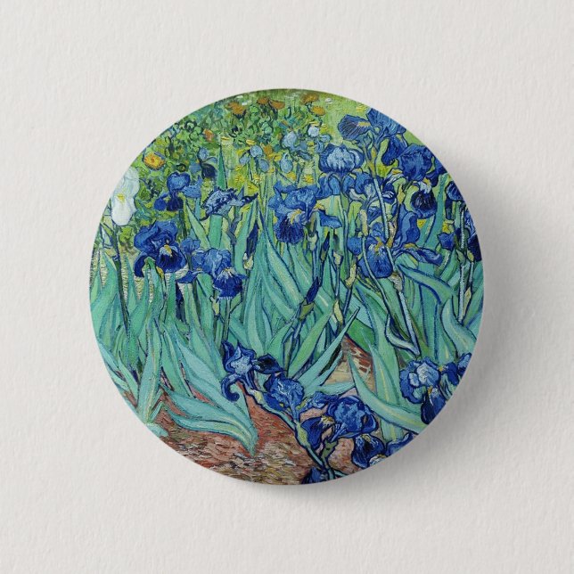 Vincent van Gogh Irises Pinback Button (Front)