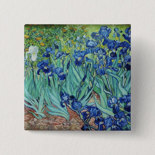 Vincent van Gogh Irises Pinback Button (Front)