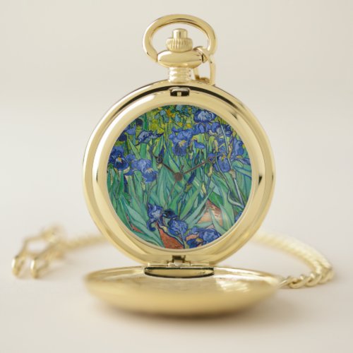 Vincent Van Gogh _ Irises Pocket Watch