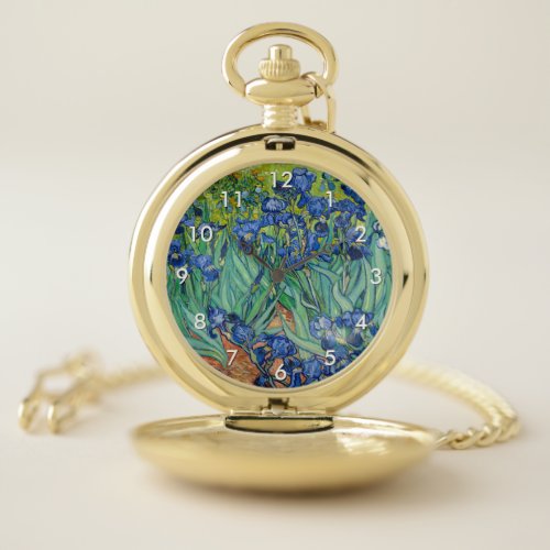 Vincent Van Gogh _ Irises Pocket Watch