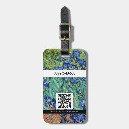 Vincent Van Gogh _ Irises _ QR Code Luggage Tag