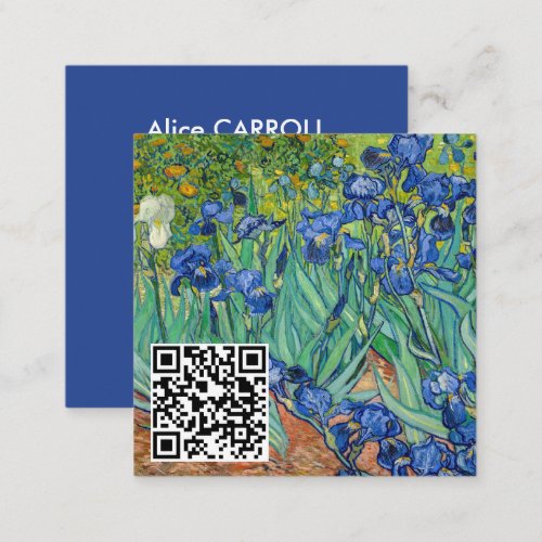 Vincent Van Gogh _ Irises _ QR Code Square Business Card